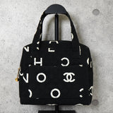 シャネル バイシー ロゴ マテラッセ キャンバス ハンドバッグ ブラック - NEWSED