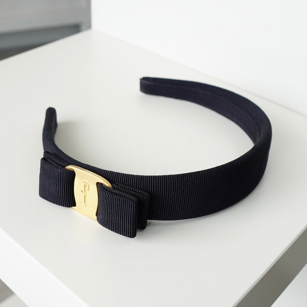 サルバトーレ フェラガモ ヴァラ リボン カチューシャ ブラック