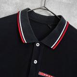 プラダ ロゴパッチ 半袖ポロシャツ ブラック - NEWSED