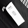 Ami Paris Houndstooth Wool Balmac Coat with Belted Waist Black/White