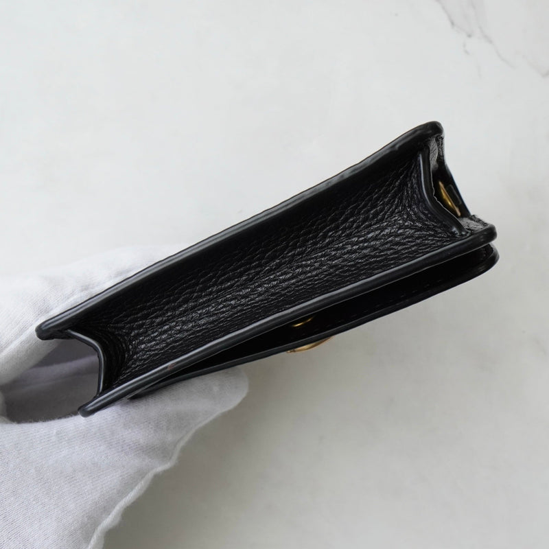 コーチ レザー チェーン ウォレットバッグ カードケース ブラック - NEWSED