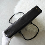 クレージュ ヴィンテージ ロゴ金具 レザー ビジネスバッグ ブラック - NEWSED