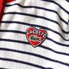 Lacoste Logo Patch Striped Cardigan in White for Women