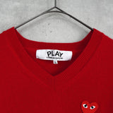 プレイ コム デ ギャルソン ハートロゴ ニット レッド - NEWSED