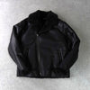 ダンケシェーン フェイクレザー ボアジャケット ライダースジャケット ブラック メンズ