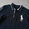 Polo by Ralph Lauren 女士黑色大号小马标志刺绣编号短袖 Polo 衫