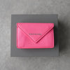 Balenciaga Paper Mini Logo Leather Compact Wallet Bi-fold Wallet Beige