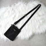 プラダ ポコノ テスート ナイロン ミニ ショルダーバッグ ポシェット トライアングルロゴ ブラック - NEWSED