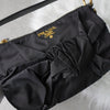 Prada nylon/leather ribbon handbag in black