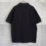 フレッドペリー ロゴ刺繍 ストライプ柄 半袖ポロシャツ ブラック - NEWSED