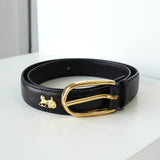 セリーヌ ヴィンテージ 輪馬車 サルキー レザー ベルト ブラック - NEWSED