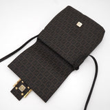 フェンディ ズッカ キャンバス/レザー ショルダーバッグ ブラウン - NEWSED