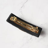 サルバトーレ フェラガモ ヴァラリボン キャンバス バレッタ 髪留め ブラック / ゴールド 箱付き - NEWSED