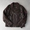 ジョン ヴァルベイトス ダブル ライダースジャケット レザージャケット ダークブラウン
