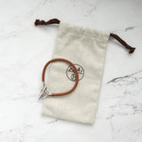 エルメス グレナン レザー ブレスレット ブラウン / シルバー - NEWSED