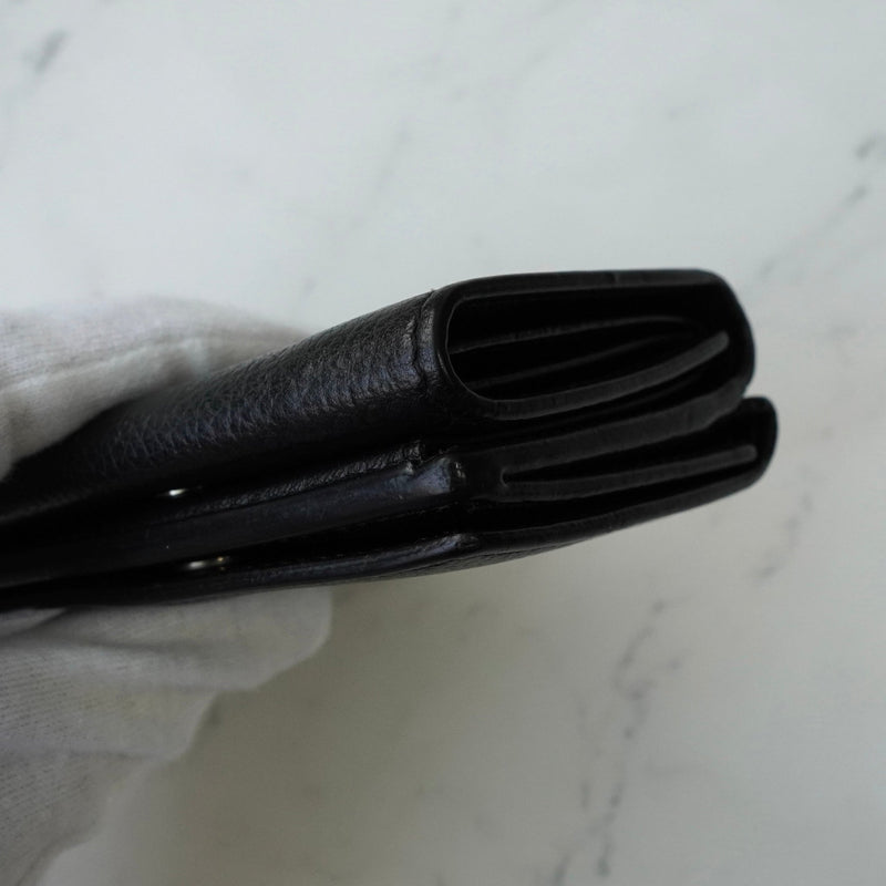 バレンシアガ エブリディ レザー 三つ折り財布 コンパクトウォレット ブラック - NEWSED