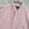 Polo Ralph Lauren 徽标刺绣条纹长袖衬衫（粉色）