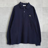Lacoste 徽标贴片长袖 Polo 衫（海军蓝）