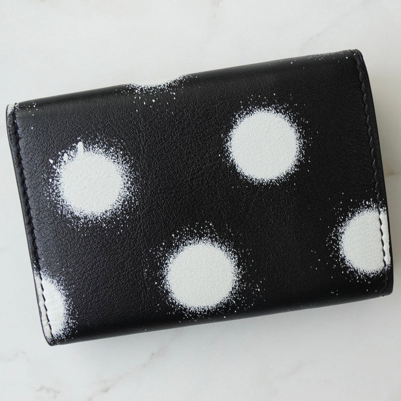 バレンシアガ ペーパーミニ レザー 三つ折り財布 コンパクトウォレット ブラック - NEWSED