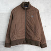 Fred Perry logo embroidery knit switching quilted jacket padded blouson brown