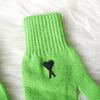 アミパリ アミ パリス ハートロゴ ウール 手袋 グローブ グリーン メンズ