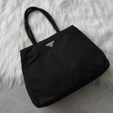 プラダ ポコノ テスート ナイロン ハンドバッグ トライアングルロゴ ブラック - NEWSED