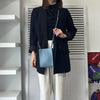 Jil Sander Tangle 蓝色小号皮革单肩包