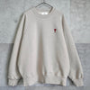 Ami Paris Heart Logo Sweatshirt in Greige