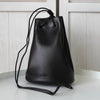 Jil Sander 徽标皮革抽绳包黑色
