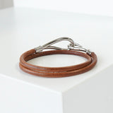 エルメス ジャンボブレス レザー シルバー / ブラウン - NEWSED