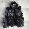 サカイ × レインスプーナー バンダナ柄 ジッパー ダウンジャケット ネイビー / ブラック
