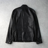 アンドリューマーク ラムレザー シングル ライダースジャケット レザージャケット ブラック メンズ - NEWSED