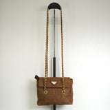 プラダ トライアングルロゴ ポコノ テスート ナイロン キルティング チェーン ミニ ショルダーバッグ ブラウン - NEWSED