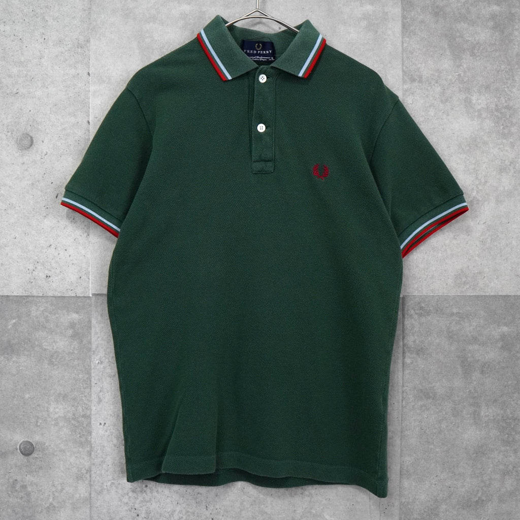 Fred Perry 绿色徽标刺绣短袖 Polo 衫
