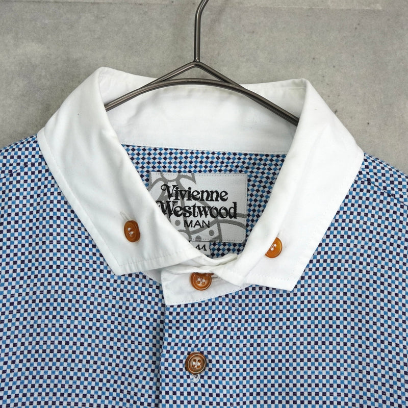 ヴィヴィアン ウエストウッド オーブ 長袖シャツ クレリックシャツ ブルー - NEWSED