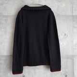 バーバリー ブラックレーベル ノバチェック柄 ジップアップ ドライバーズ ニット 切り替え ブラック/ベージュ - NEWSED