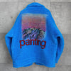 Doublet Painted No-Button Boa Jacket Blouson Blue