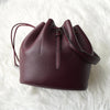 ジルサンダー ドローストリング レザー 巾着バッグ ハンドバッグ ボルドー