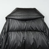 エムエムシックス メゾン マルジェラ オーバーサイズ フェイクレザー ダウンジャケット ダウンコート ブラック レディース タグ付き未使用品 - NEWSED