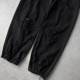 フェン チェン ワン ダメージ加工 スウェットパンツ ブラック メンズ - NEWSED