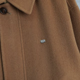 ラコステ メタルロゴバッジ ウールコート チェスターコート チェック柄裏地 キャメル - NEWSED