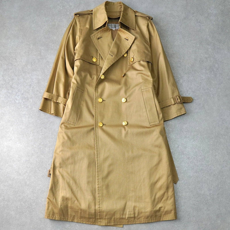 イヴ サンローラン ヴィンテージ 金ボタン レンチコート ウールライナー付き ベージュ - NEWSED