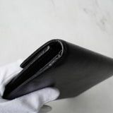 プラダ サフィアーノレザー トライアングルロゴ 三つ折り財布 ブラック - NEWSED