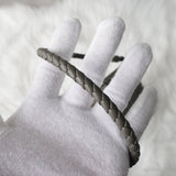 ボッテガ ヴェネタ イントレチャート レザー がま口 ハンドバッグ グレー - NEWSED