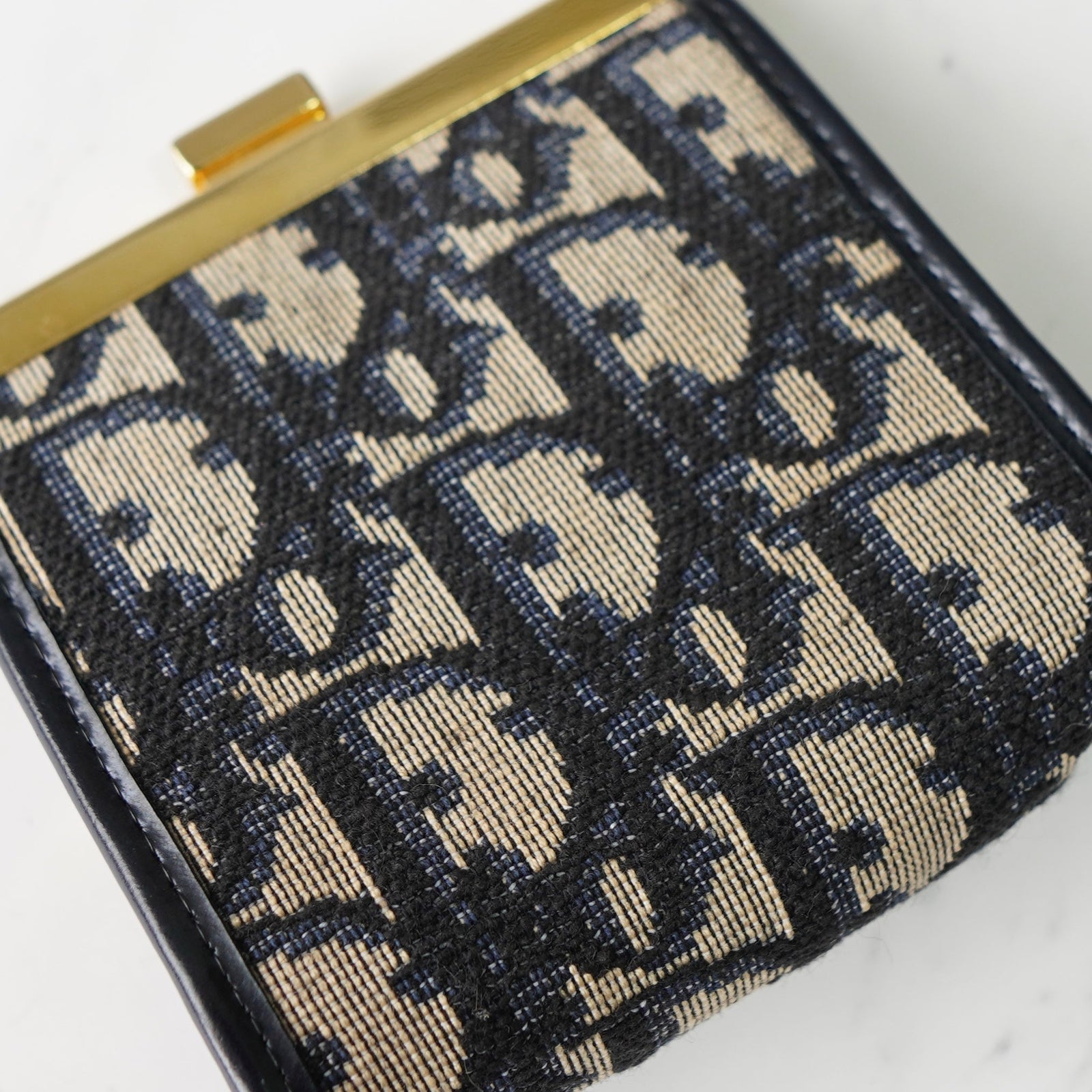 クリスチャン　ディオール　トロッター柄　キャンバス　レザー　がま口　コインケース Christian Dior クリスチャンディオール トロッター コイン