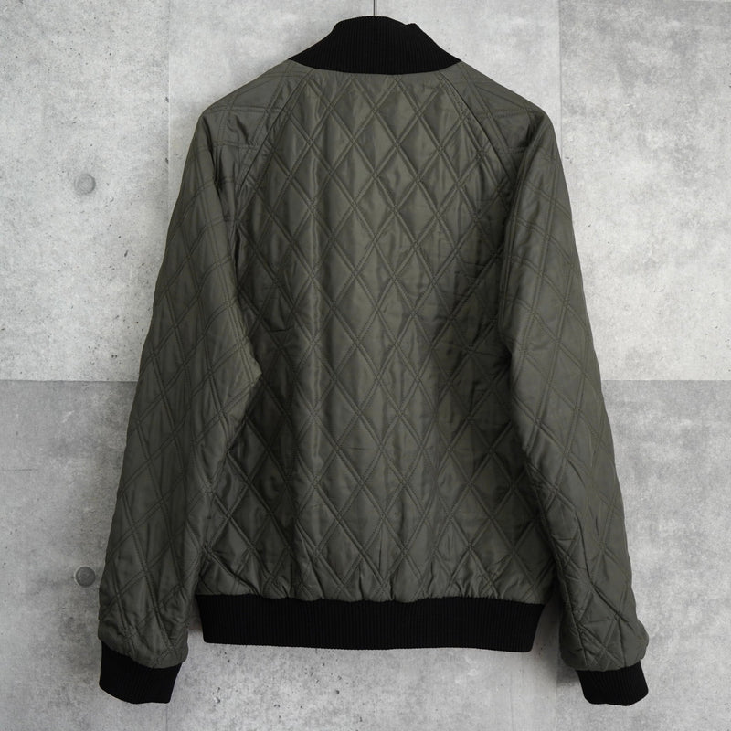 フレッドペリー リバーシブル ロゴ 刺繍 チェック柄 キルティングジャケット ブルゾン カーキ / グレー - NEWSED
