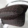 Fendi Mamma Bucket Zucchino Double Flap Nylon Canvas One Shoulder Bag Brown