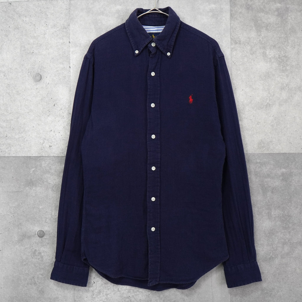 Polo Ralph Lauren 徽标刺绣海军蓝长袖衬衫