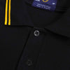Fred Perry 徽标刺绣短袖 Polo 衫（黑色和黄色）