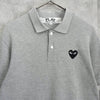 Play Comme des Garçons 灰色心形徽标短袖 Polo 衫